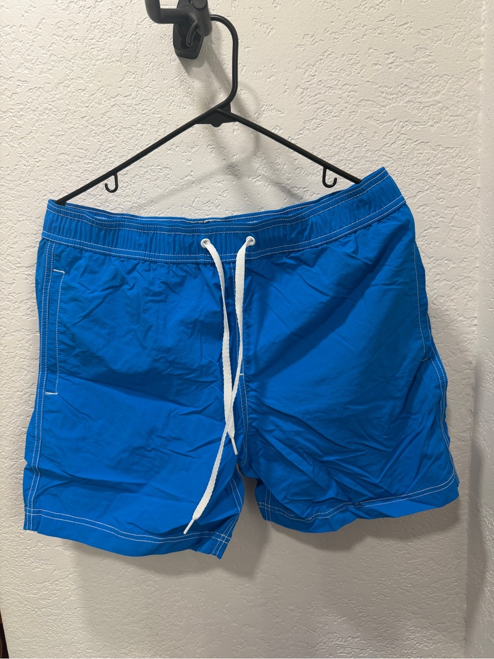 Aeropostale Men's Bright Blue Swim Trunks with White Drawstring